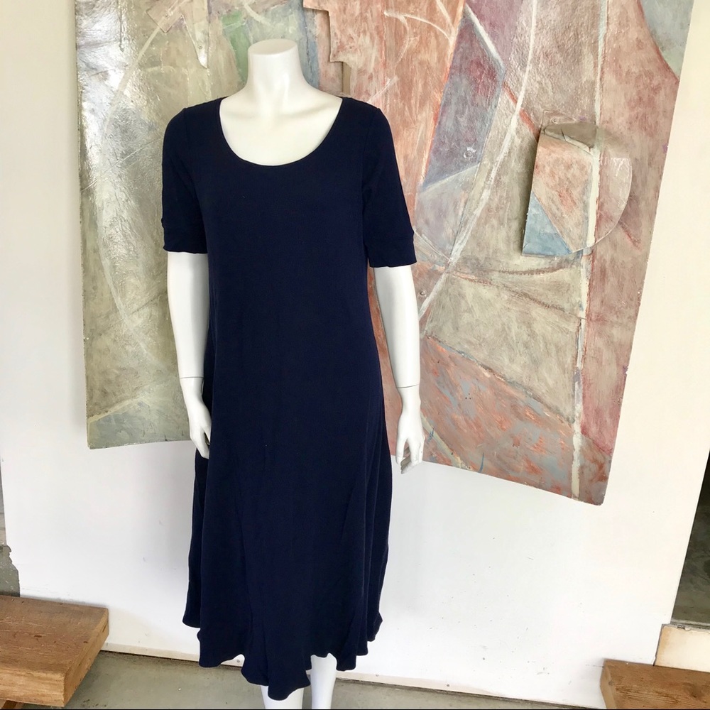 Ralph Lauren Blue Midi Short Sleeve Dress SZ Large